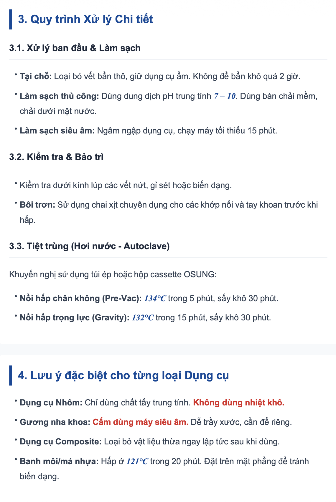 quy trình vô trùng dụng cụ nha khoa theo chuẩn khép kín (osung mnd co., ltd.)