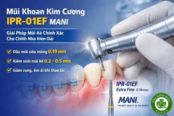 Mũi khoan kim cương IPR-01EF MANI – Giải pháp mài kẽ chính xác cho chỉnh nha hiện đại