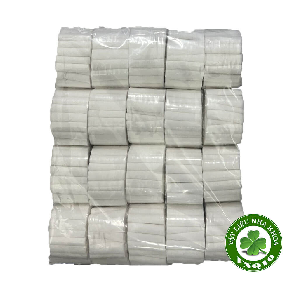 Gòn cuộn gói lớn 100% cotton - Dental cotton roll - Gói 20 cuộn - 1000 cái