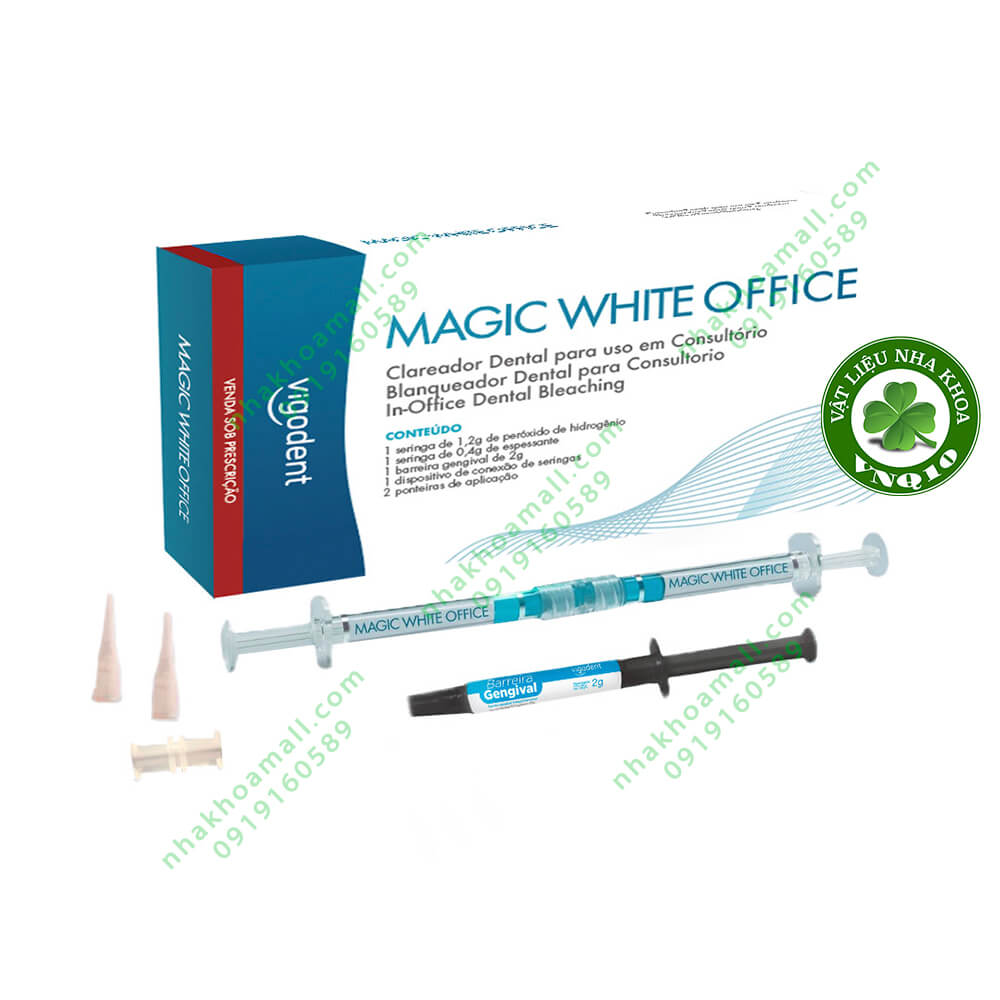 Tẩy trắng tại phòng không cần chiếu đèn Magic White Office 35% Brazil