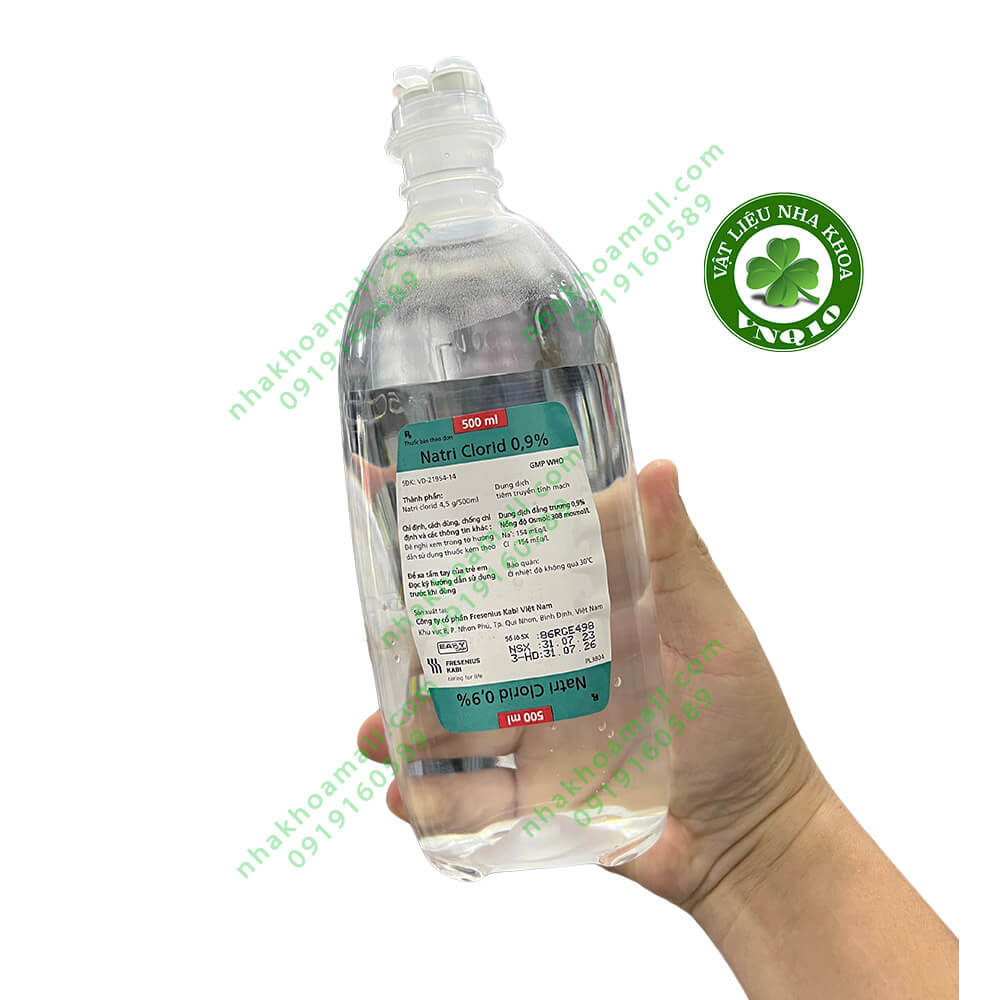 Nước muối dịch truyền Natri Clorid 0.9% FRESENIUS KABI - Chai 500ml