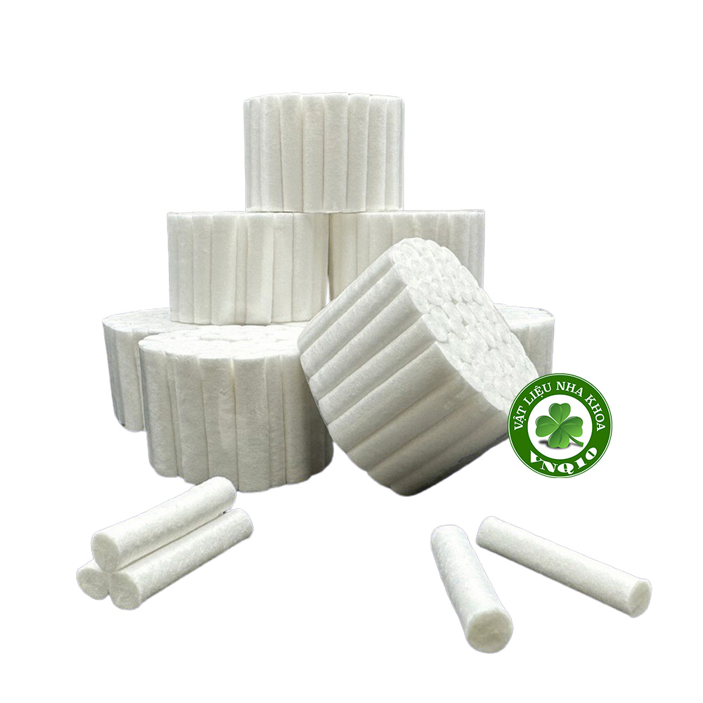 Gòn cuộn gói lớn 100% cotton - Dental cotton roll - Gói 20 cuộn - 1000 cái