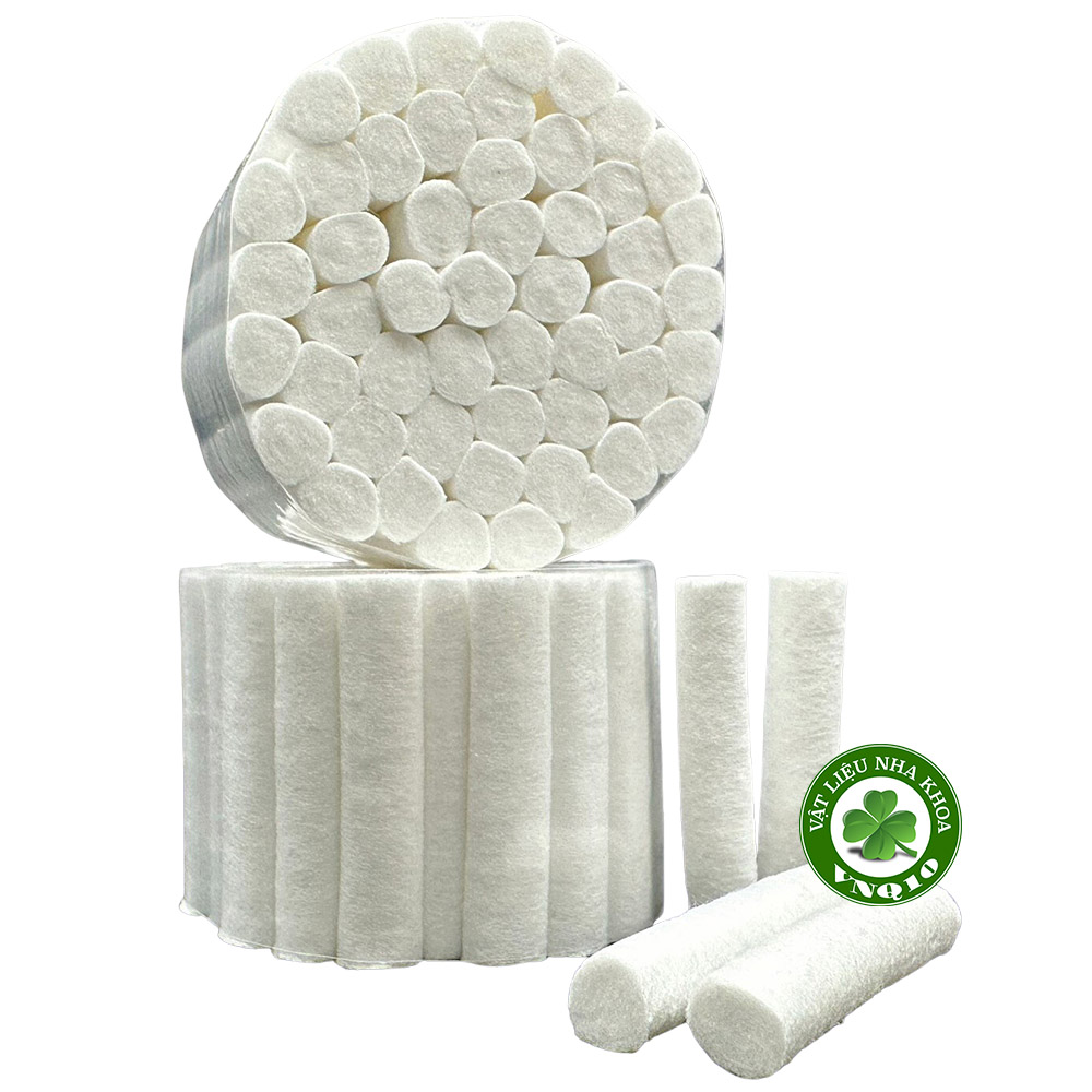 Gòn cuộn gói lớn 100% cotton - Dental Cotton Roll - Gói 20 cuộn - 1000 roll