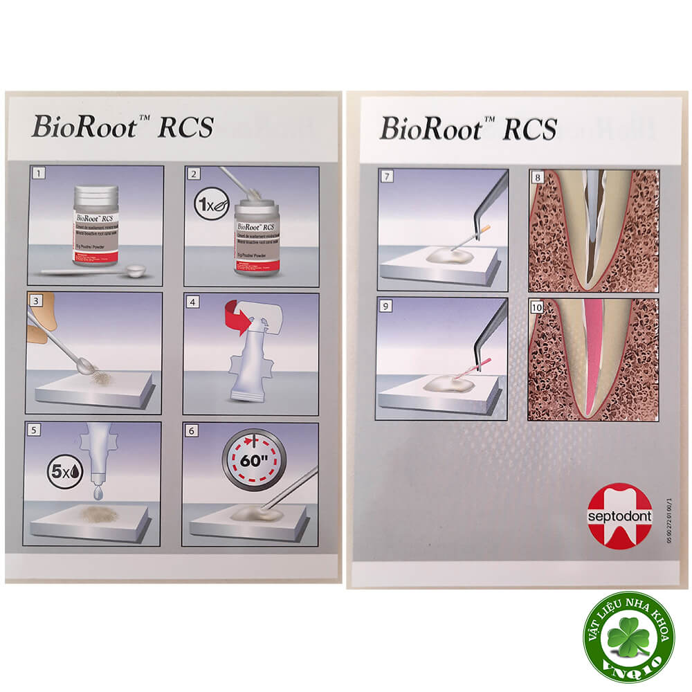 Trám bít ống tuỷ BioRoot RCS Septodont - hộp 15g bột + 35 ống nước 0,2ml