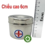 Hộp đựng gòn inox trung đúc - cao 6cm đường kính 7,5cm - Cái 