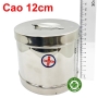 Hộp tròn inox đựng gòn lớn - cao 12cm đường kính 13cm - Cái