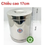 Hộp tròn inox đựng gòn lớn - cao 17cm đường kính 13cm - Cái