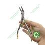 Kềm nhổ chân răng Pakistan cán vàng đầu cong 135 độ