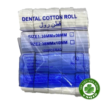 Gòn cuộn gói lớn 100% cotton - Dental Cotton Roll - Gói 20 cuộn - 1000 roll