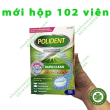 Viên sủi Polident ngâm làm sạch và vệ sinh hàm giả răng tháo lắp, vệ sinh khay chỉnh nha
