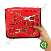 Bộ dụng cụ đặt đê, bấm đê cao su Pakistan - BAO DA